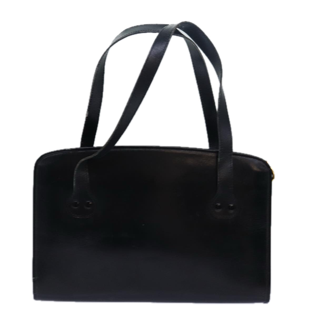 CHRISTIAN DIOR Hand Bag Leather Black Auth 79614