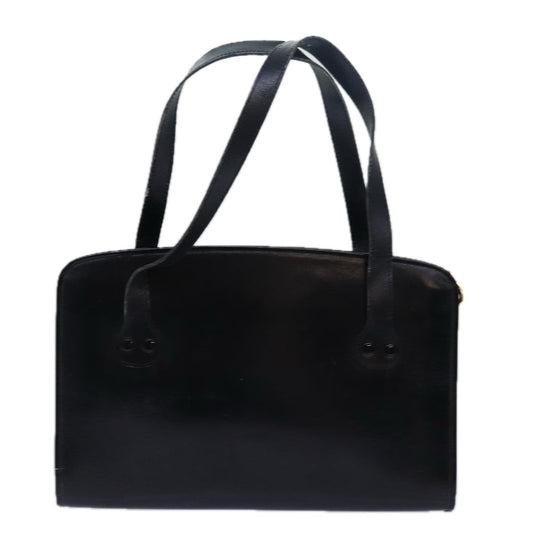 CHRISTIAN DIOR Hand Bag Leather Black Auth 79614