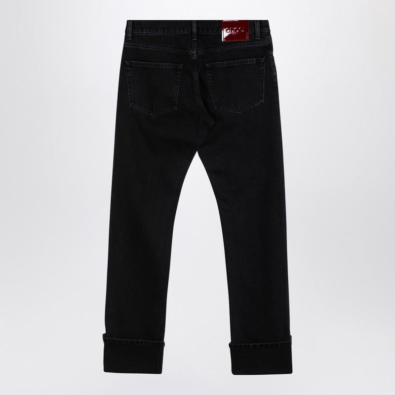 Gucci Grey Denim Jeans With Web Detail Men