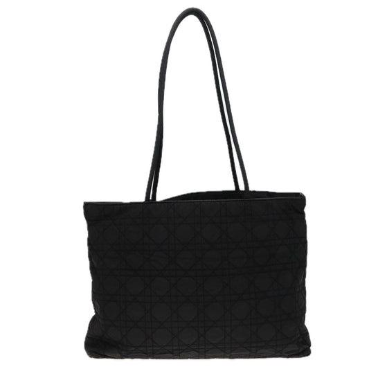 CHRISTIAN DIOR Lady Dior Canage Tote Bag Nylon Black Auth 79653