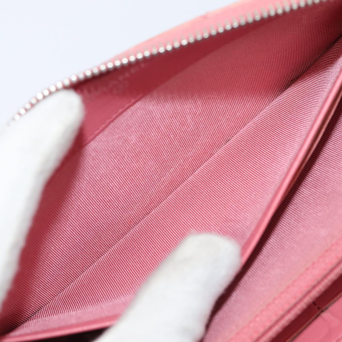 Top Quality Chanel Matelasse Long Wallet Lamb Skin Pink CC Auth 79765