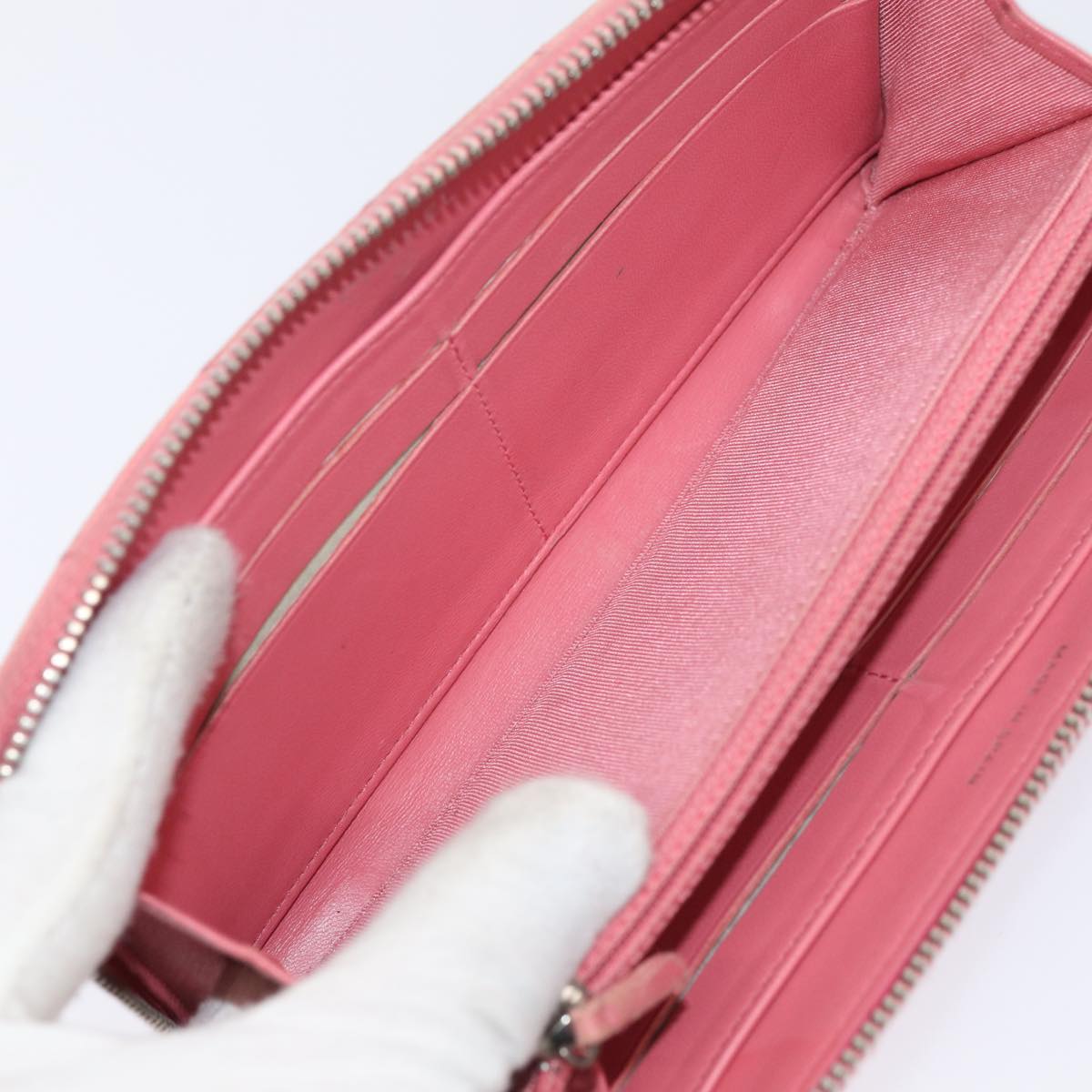 Top Quality Chanel Matelasse Long Wallet Lamb Skin Pink CC Auth 79765