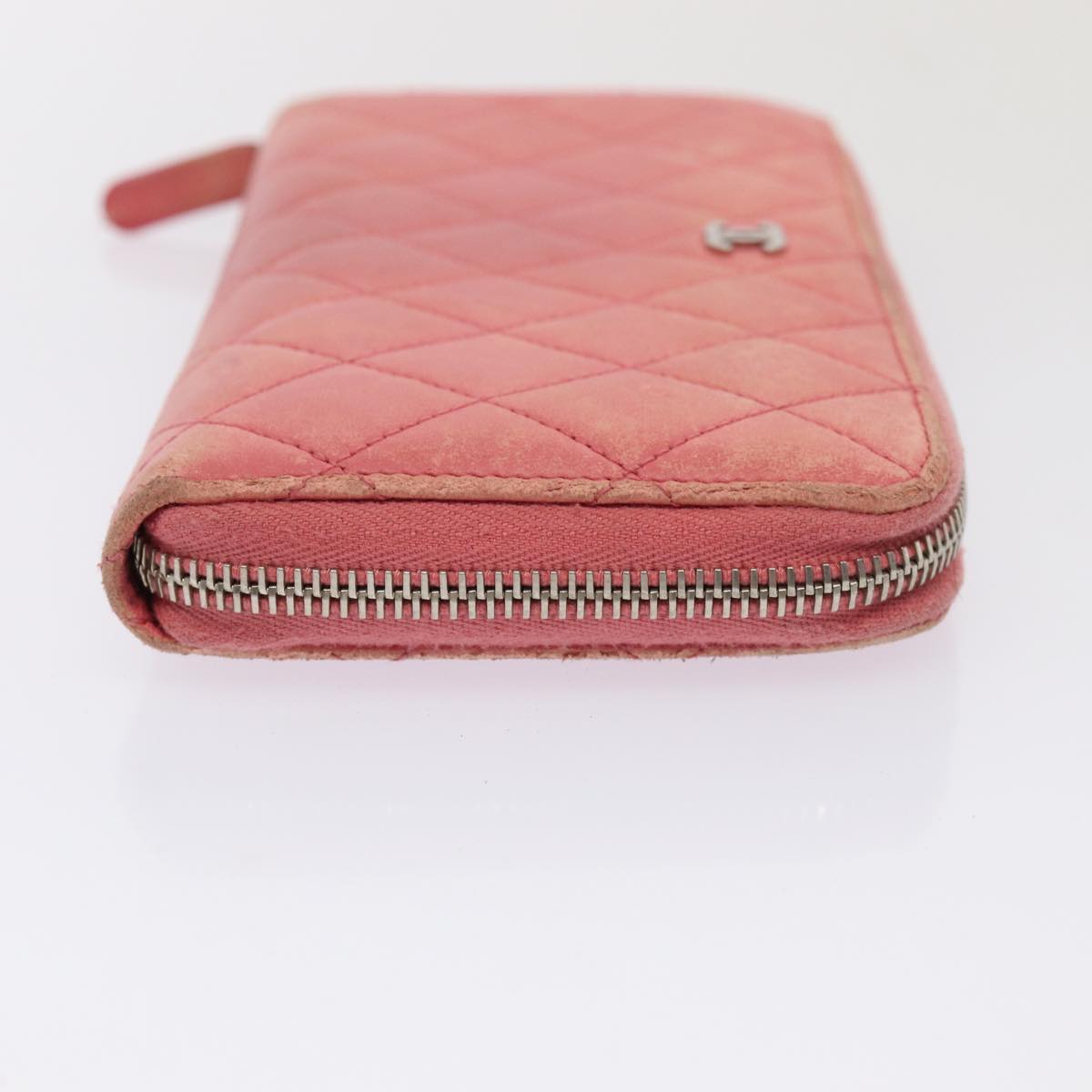 Top Quality Chanel Matelasse Long Wallet Lamb Skin Pink CC Auth 79765