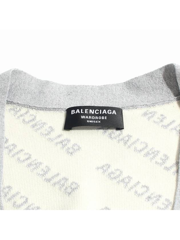 Luxury Balenciaga  All-Over Logo Cardigan Grey