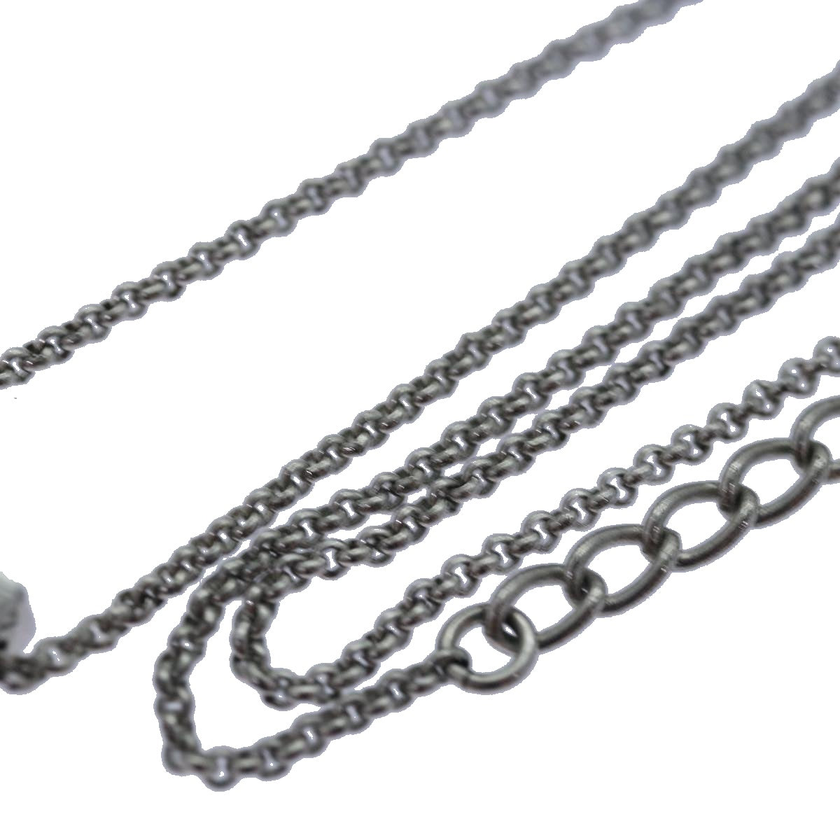 CHRISTIAN DIOR Necklace Silver Auth 79781