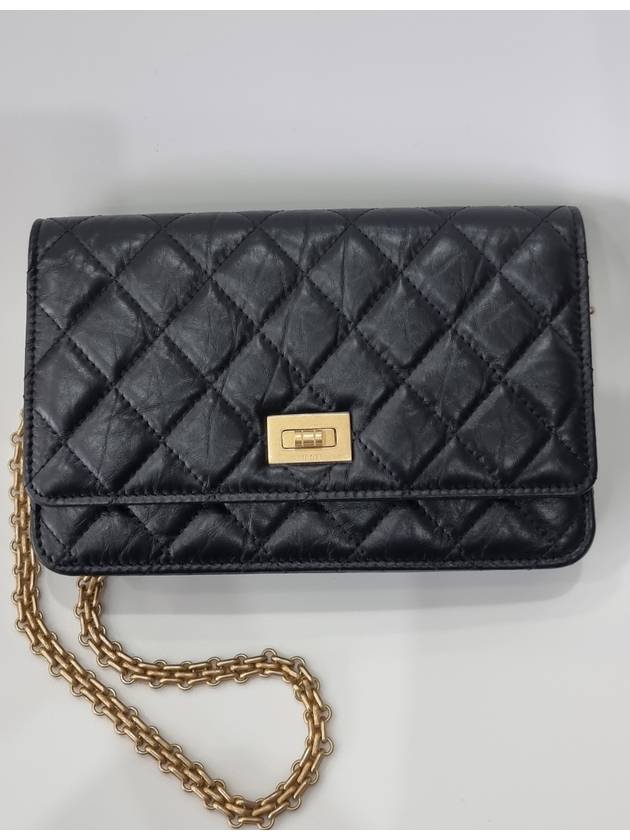 WOC Gold Hardware Vintage Calfskin Chain Cross Bag Black Chanel