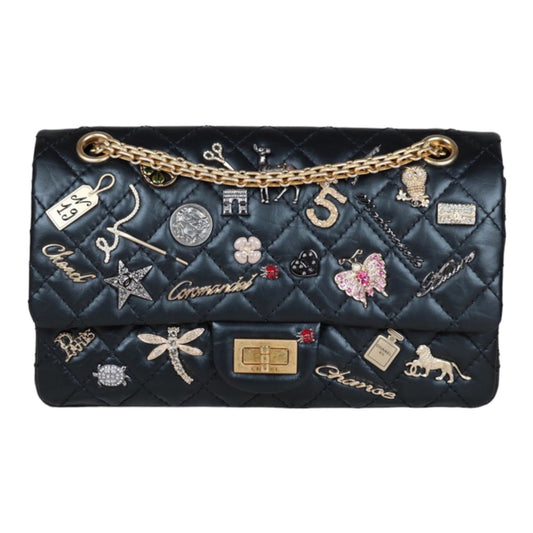Excellent（Rank SA）｜ CHANEL 2.55 Badge Matelasse Black Chain Shoulder Bag Made in 2017Year｜S24061402