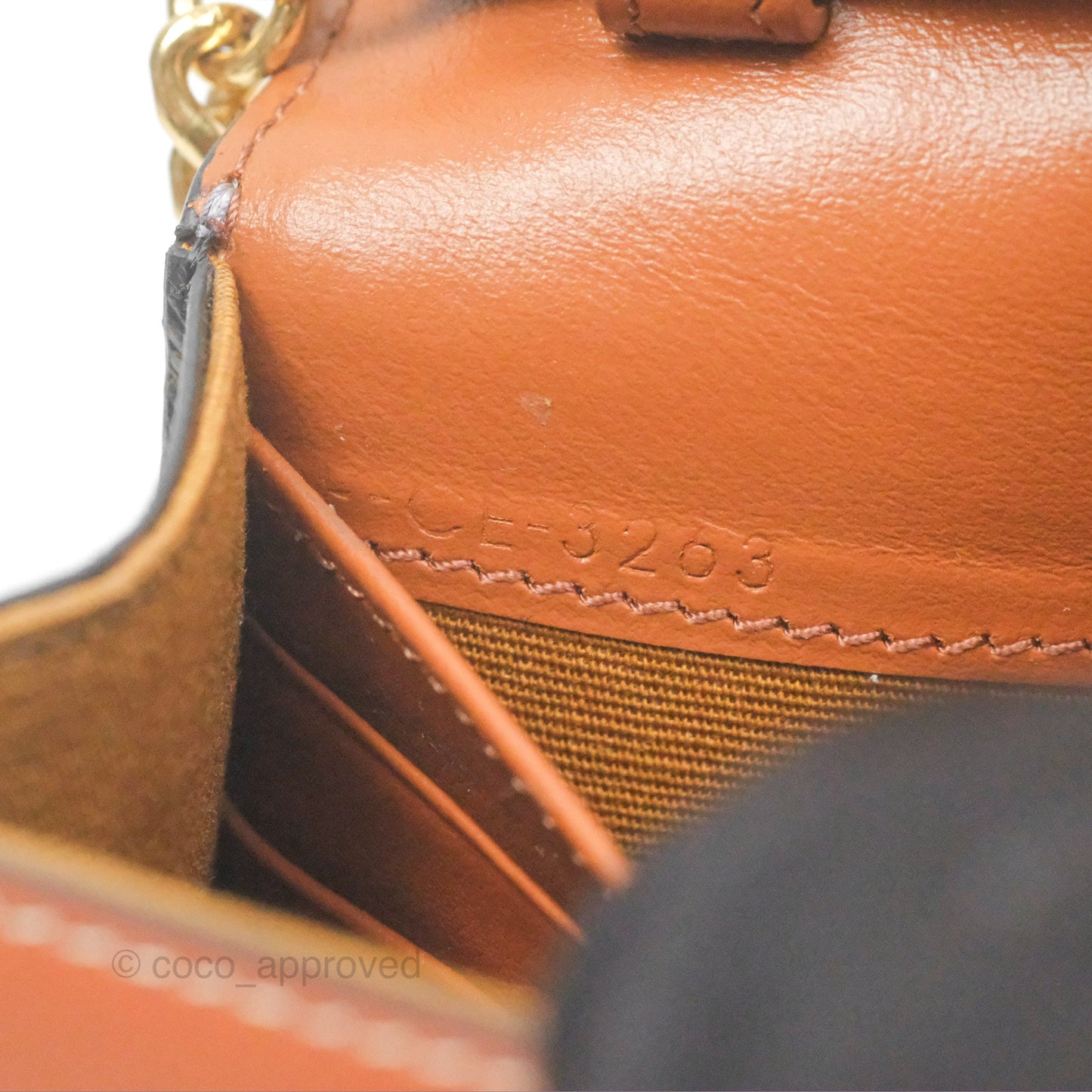 Celine Triomphe Wallet On Chain Canvas Tan Calfskin