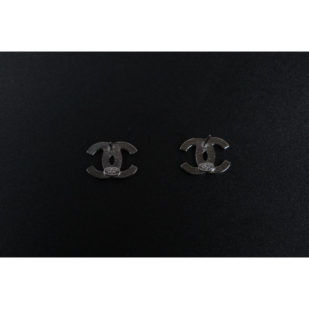 Very Good ( Rank A) ｜CHANEL COCO Mark Black Earrings Made In 2010 Year｜V24122609