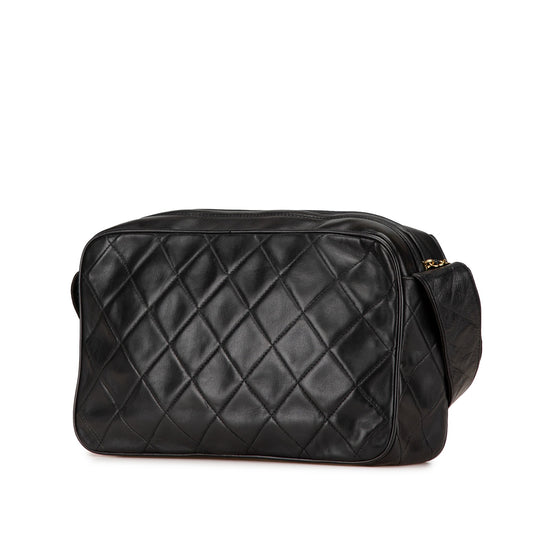 Black Chanel CC Quilted Lambskin Tassel Crossbody