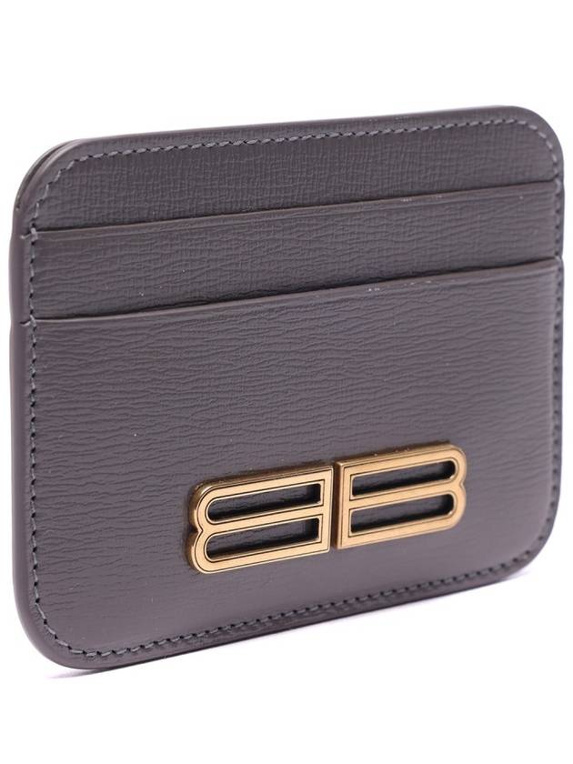 Luxury Balenciaga  Gossip BB Logo Card Wallet Grey