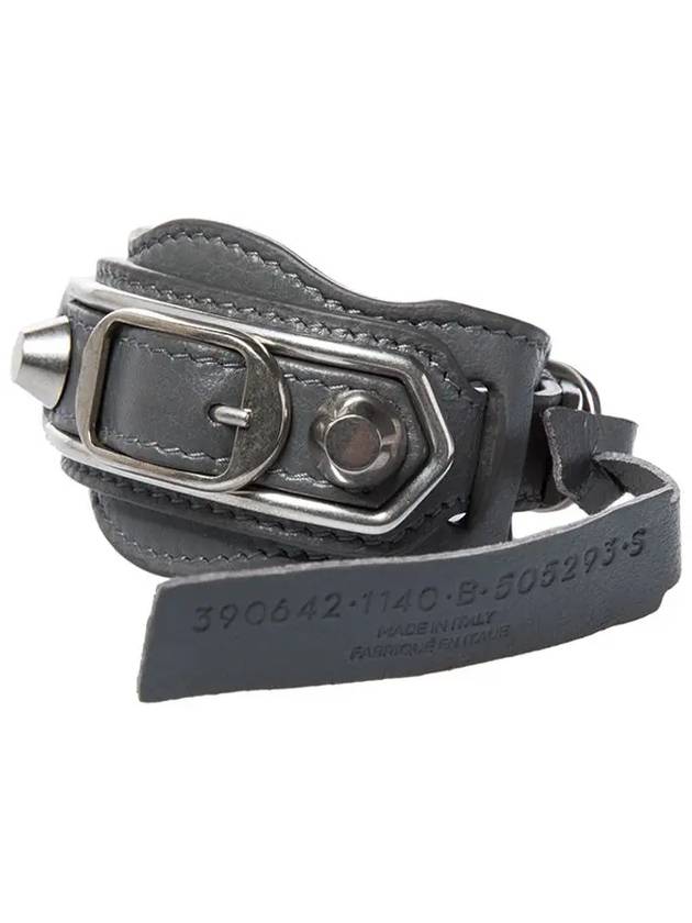 Luxury Balenciaga  Giant Silver Buckle Bracelet Grey