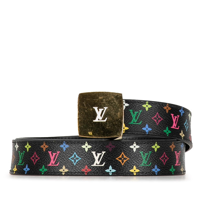 Louis Vuitton Multicolor Sandwich LV Cut Belt 80/32 M6890 Black PVC Leather  Louis Vuitton