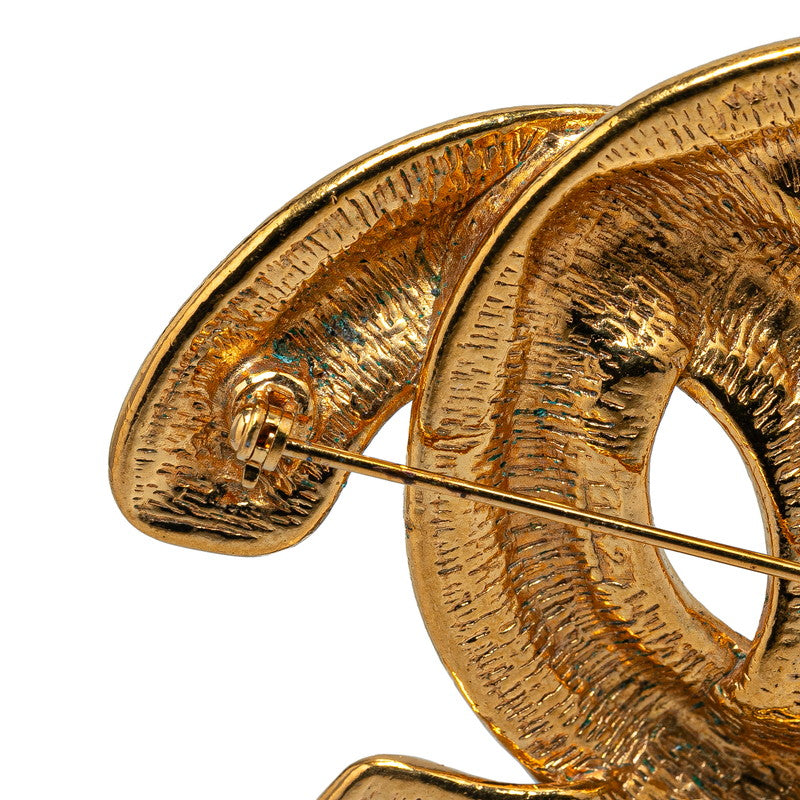 Chanel Vintage Coco Mark Brooch Gold Plated