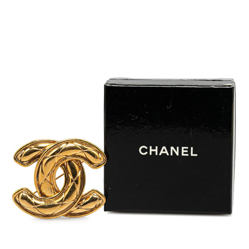 Chanel Vintage Coco Mark Brooch Gold Plated