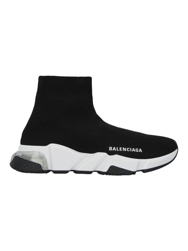 Luxury Balenciaga  Speed Trainer Clear Sole High Top Sneakers Black