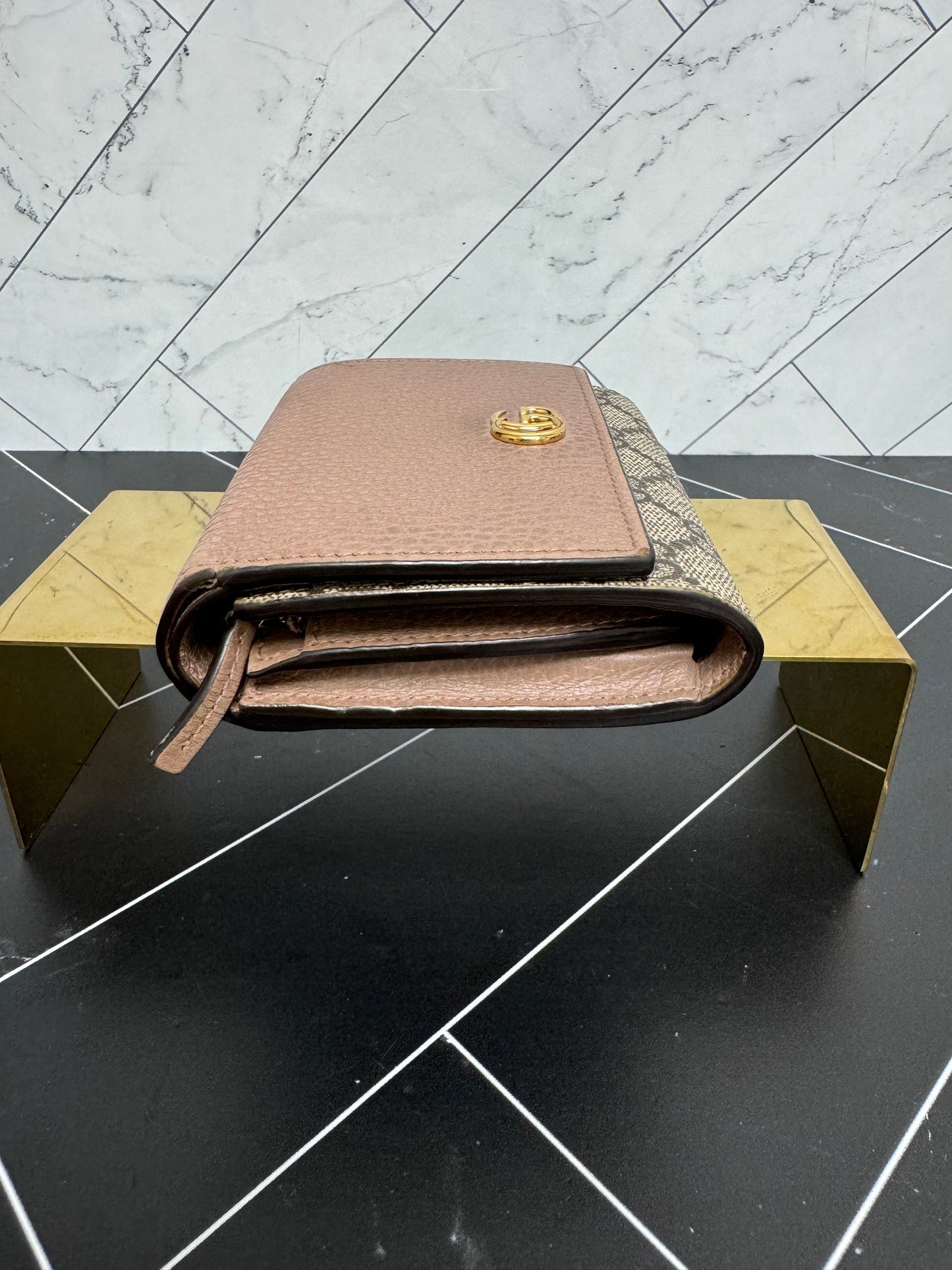 Gucci Beige Marmont Compact Wallet
