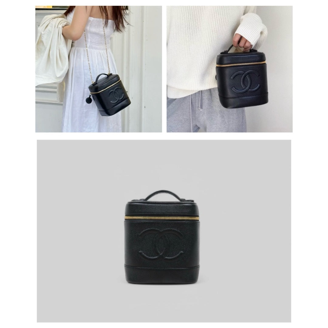 Very Good ( Rank A) ｜ CHANEL Caviar Skin Vanity Handbag  Made In 2000～2002 Year ｜25041011
