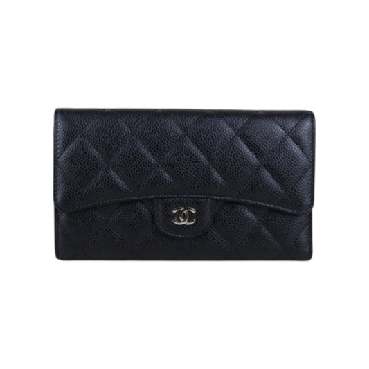 Excellent（Rank SA）｜Chanel Caviar Skin Black  Wallet Made In 2015-2016Year ｜S25061703