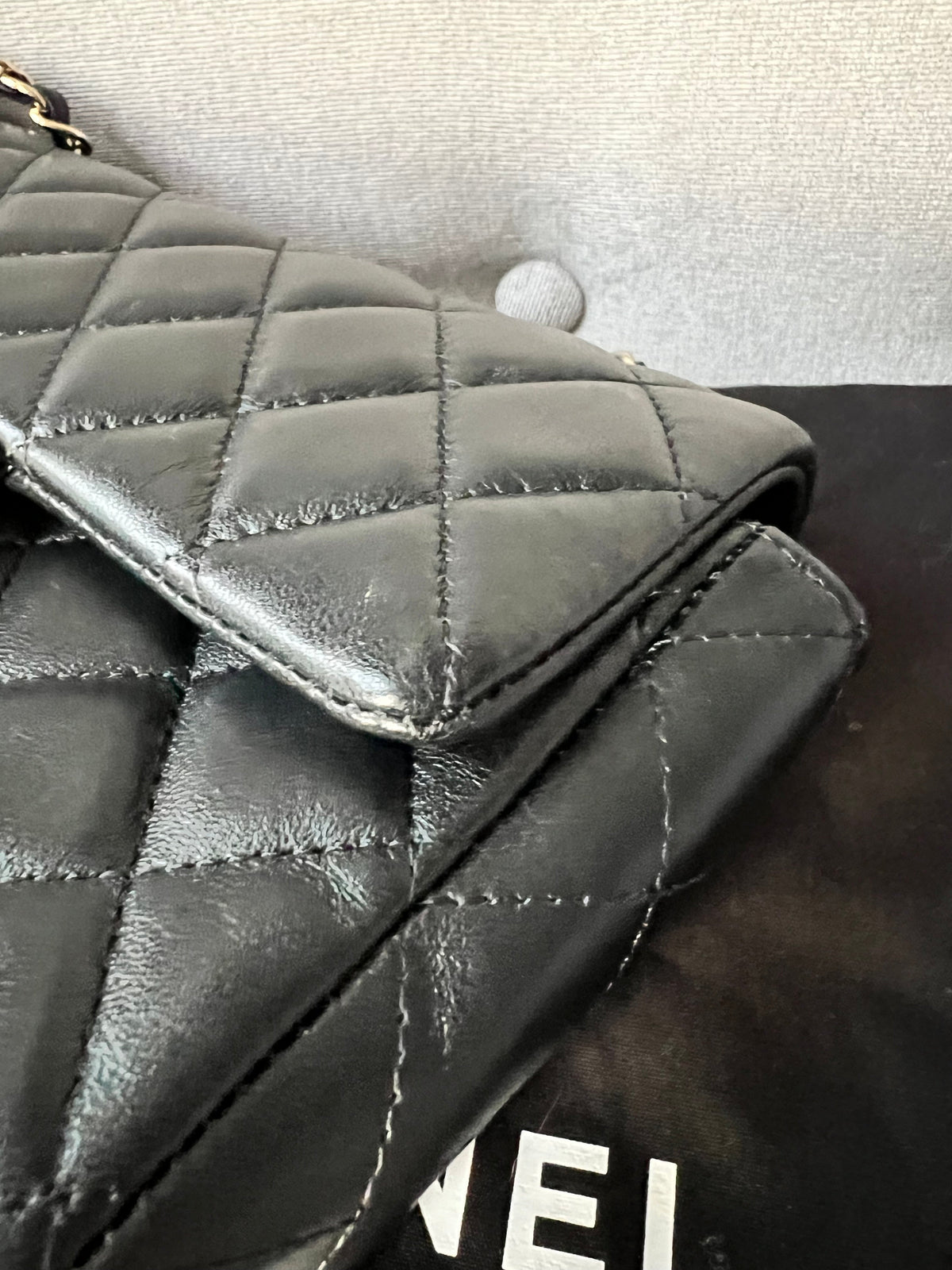 Chanel Mini Rectangular Classic Flap in Black Lambskin
