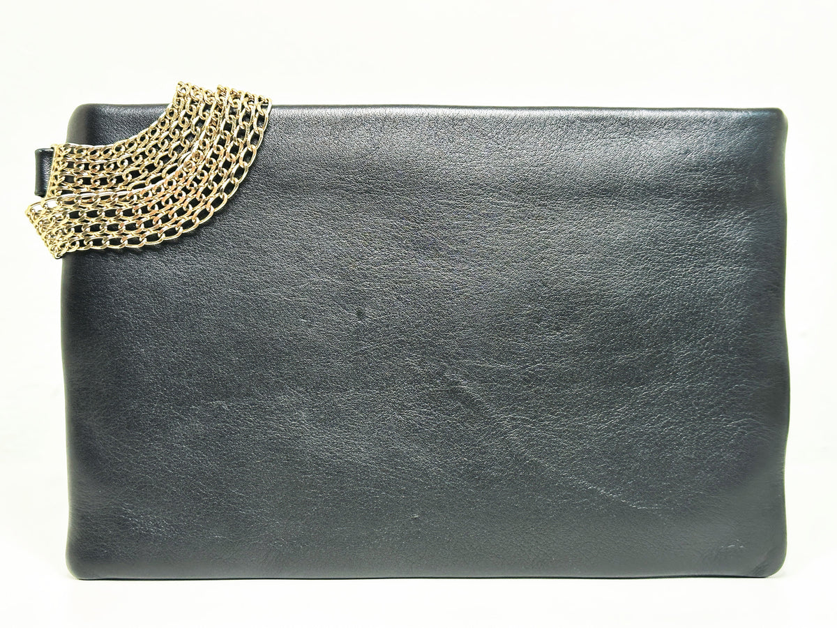 CHANEL VINTAGE WOVEN CLUTCH BAG EVENING 24K GHW 2006 24K GHW 1005 holo card