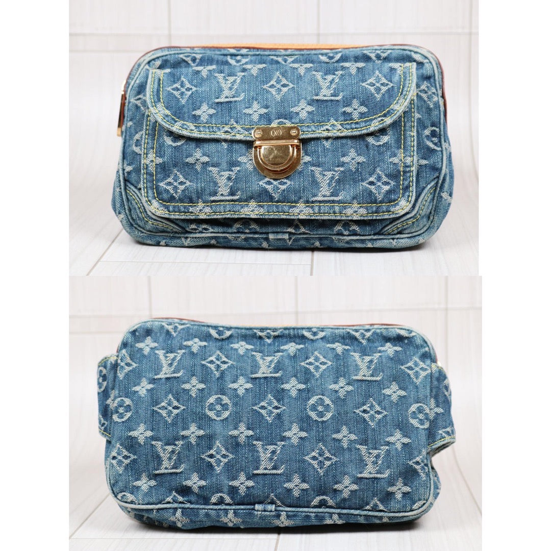 Rank AB ｜  LV Monogram Denim Waist Bag   ｜S24042204