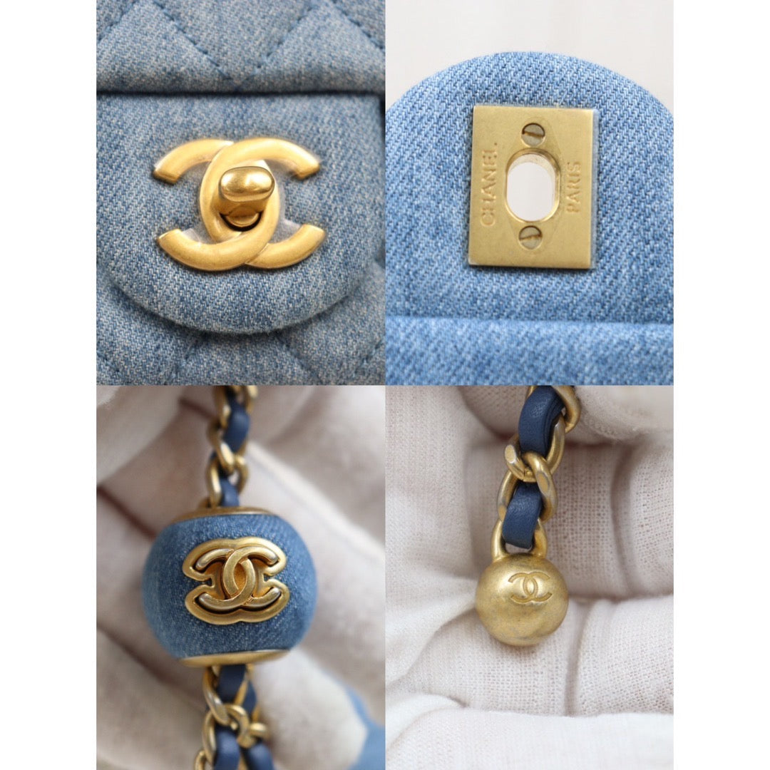 Very Good ( Rank A) ｜ CHANEL Denim 17 Small Flap Chain Shoulder ｜S24061727