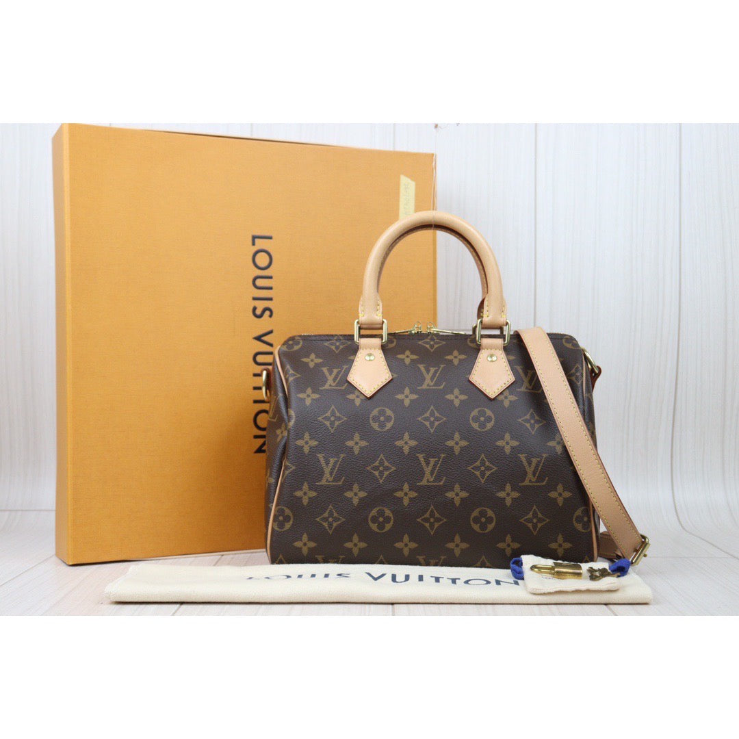 Rank A｜ LV Monogram Speedy 25 Hand Bag With Shoulder Strap｜24070424