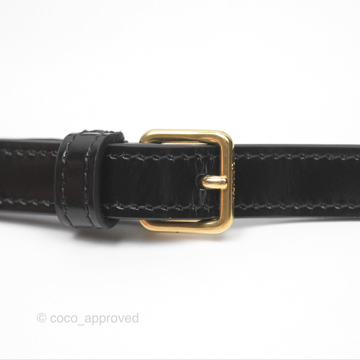 Celine Triomphe Shoulder Bag Black Calfskin