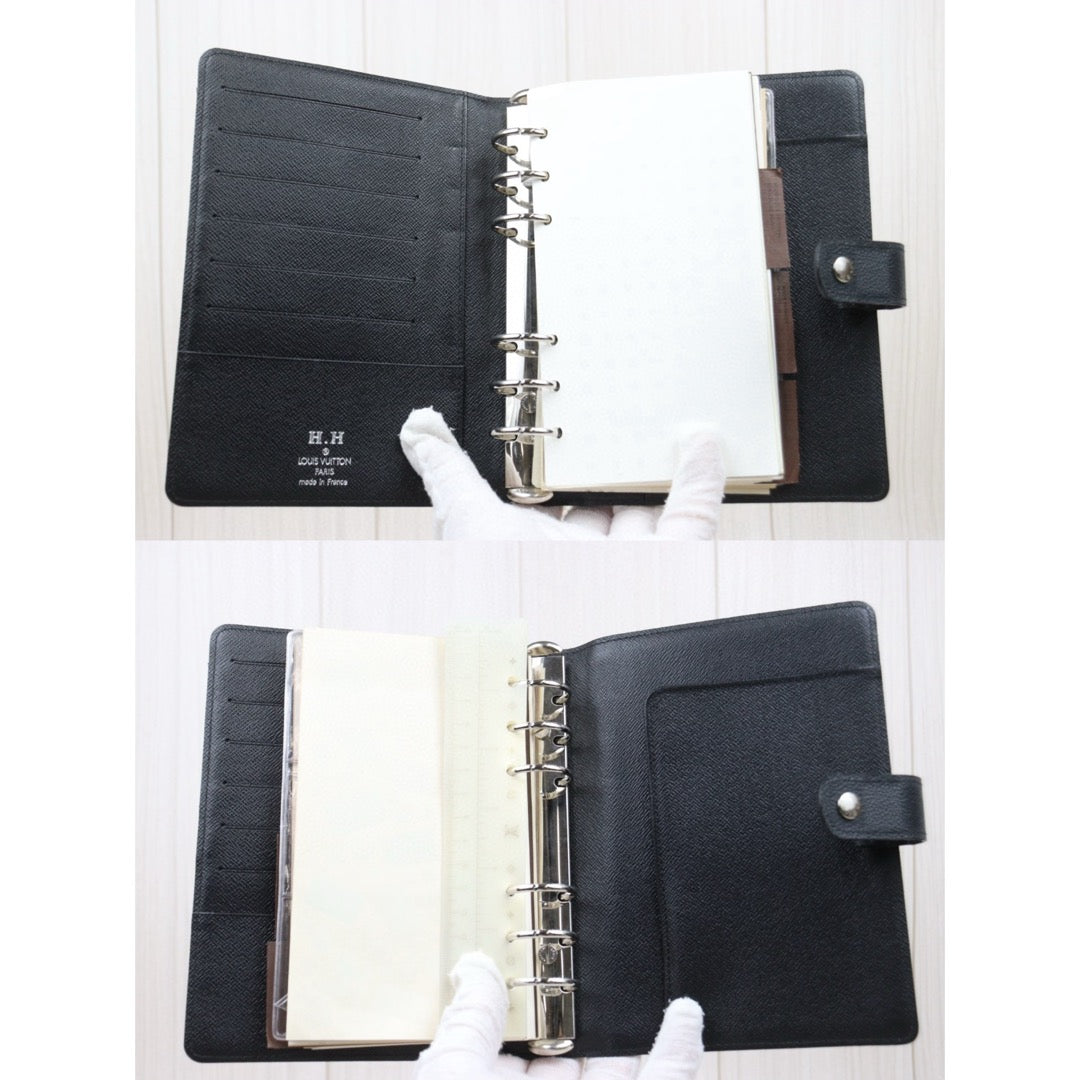 Very Good ( Rank A)｜ LV Monogram Medium Ring Agenda Cover Notebook Cover Black｜Q25021306