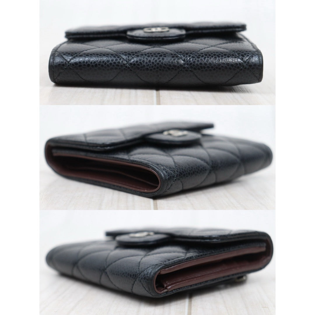 Very Good ( Rank A)｜Chanel Caviar Skin Black Wallet Made In 2018Year ｜S25071005
