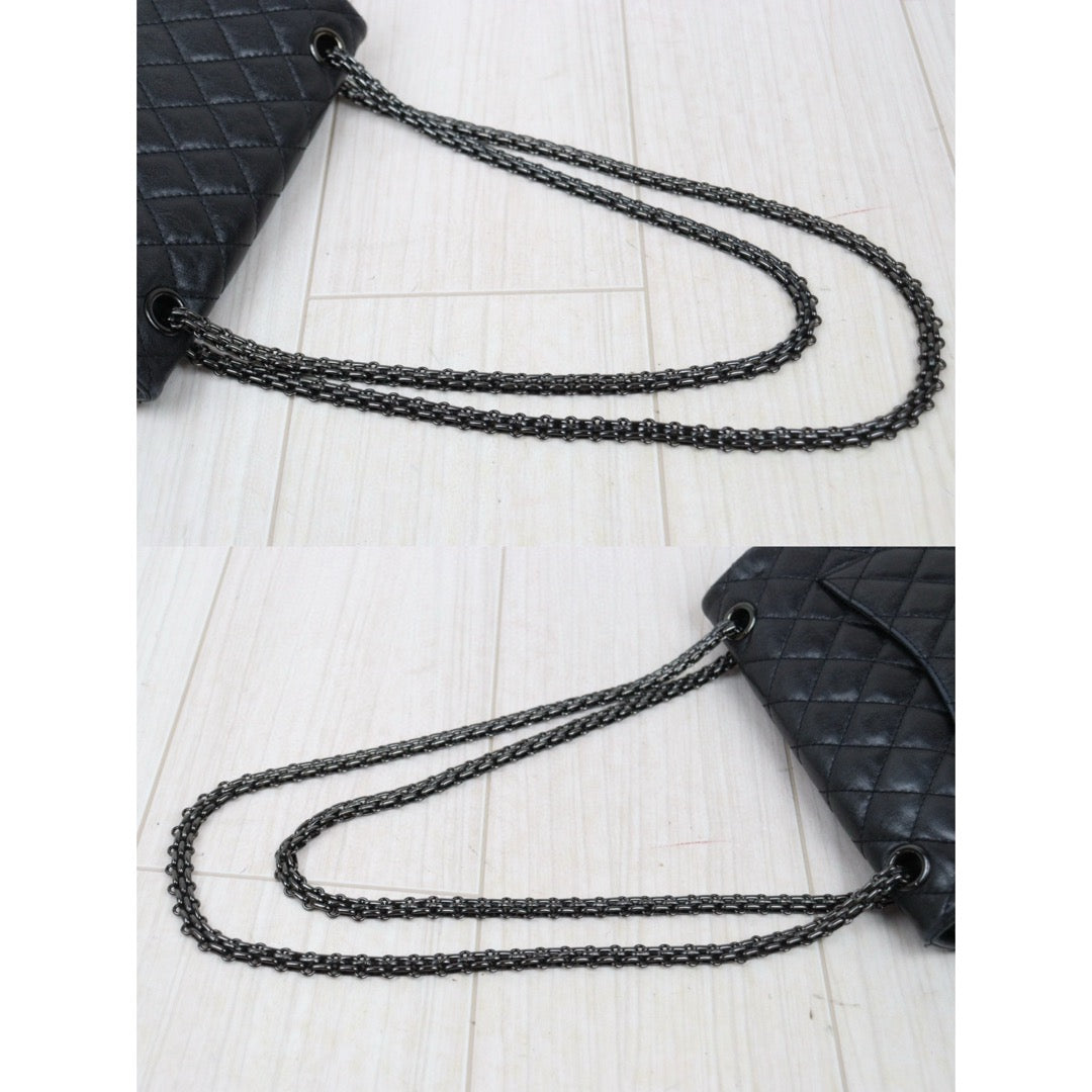 Good ( Rank AB)｜ CHANEL 2.55 Matelasse So Black Chain Shoulder Bag Small Made in 2008-2009 Year｜V25021910