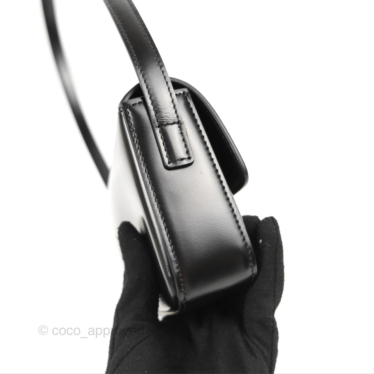 Celine Triomphe Shoulder Bag Black Calfskin