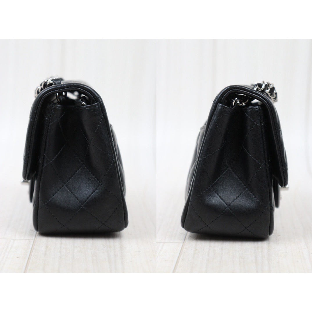 Rank A ｜CHANEL Lamb Leather Square 17 Shoulder Bag Black  Made In 2014 Year｜S24061729