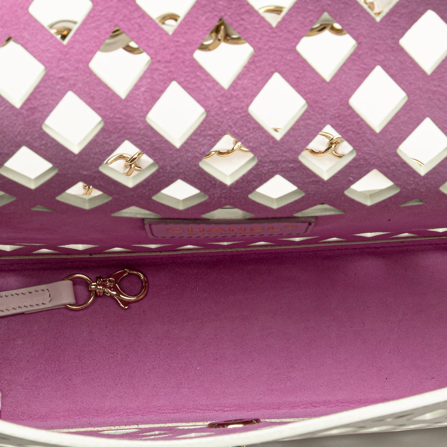 White Chanel Large Calfskin See Through Flap Crossbody Bag