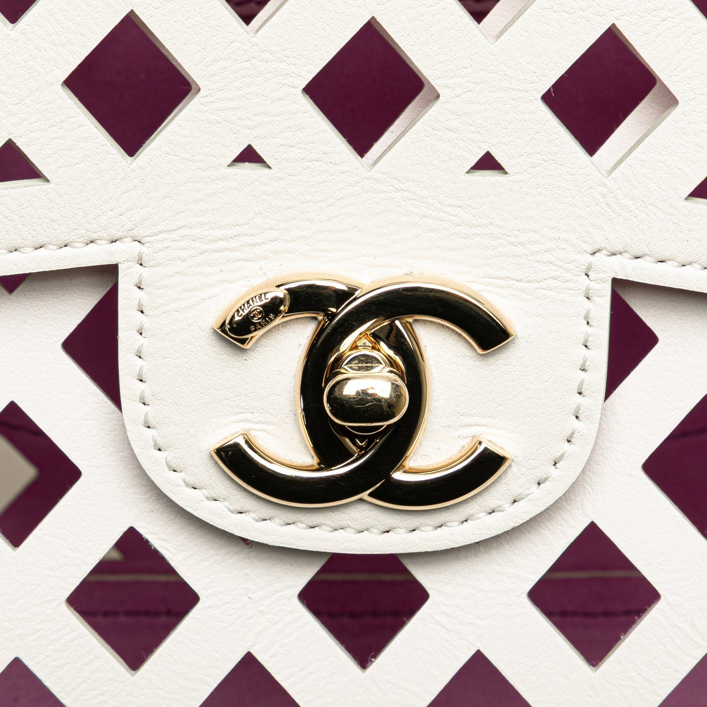 White Chanel Large Calfskin See Through Flap Crossbody Bag