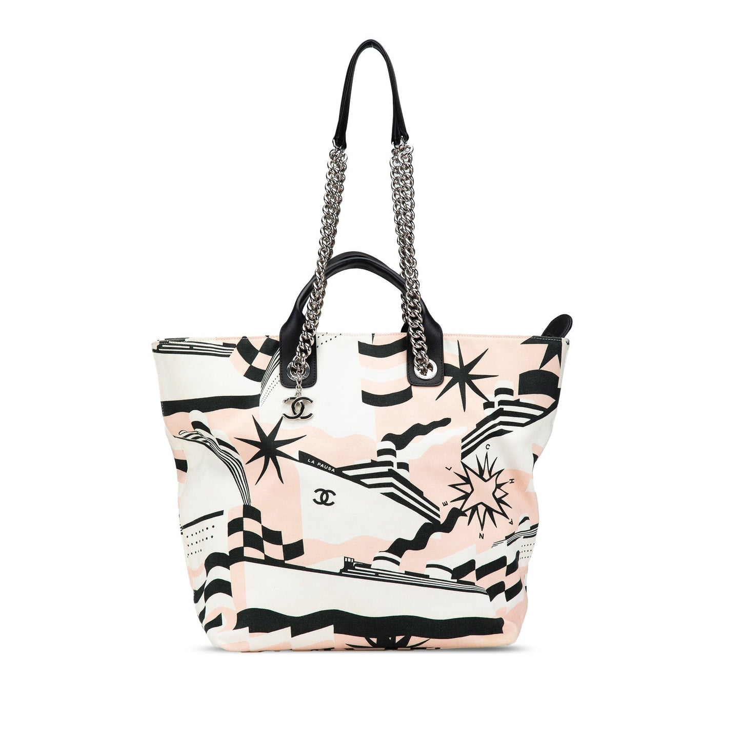 Multicolor Chanel Canvas La Pausa Bay Shopping Tote Satchel