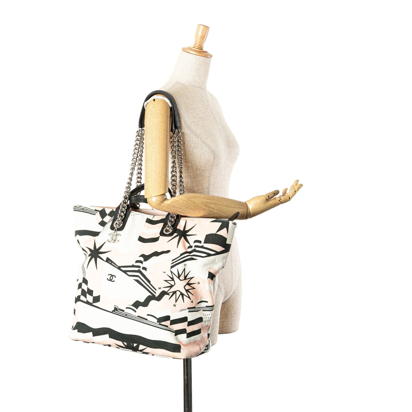 Multicolor Chanel Canvas La Pausa Bay Shopping Tote Satchel