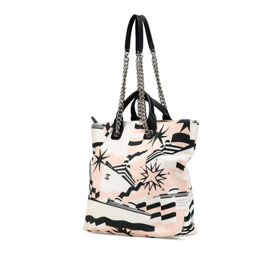 Multicolor Chanel Canvas La Pausa Bay Shopping Tote Satchel