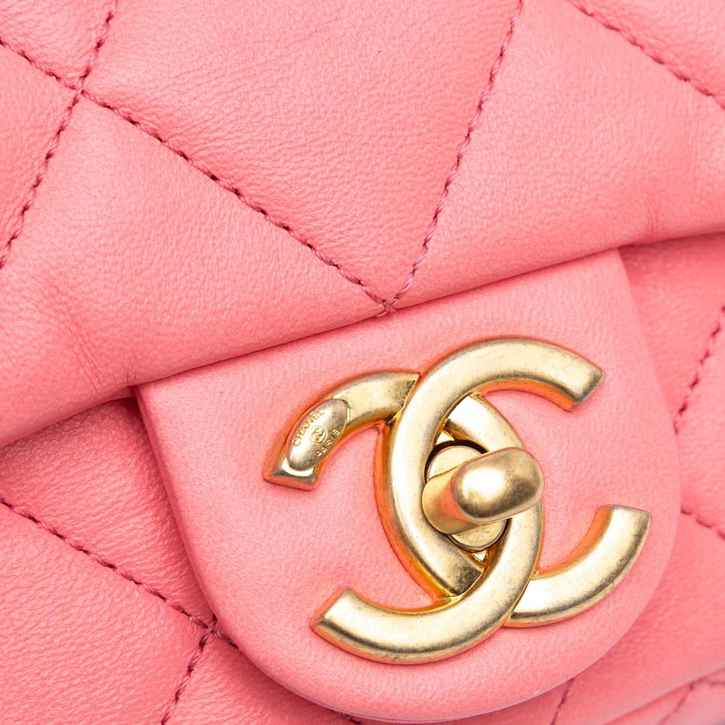 Pink Chanel Mini Quilted Lambskin Funky Town Flap Shoulder Bag