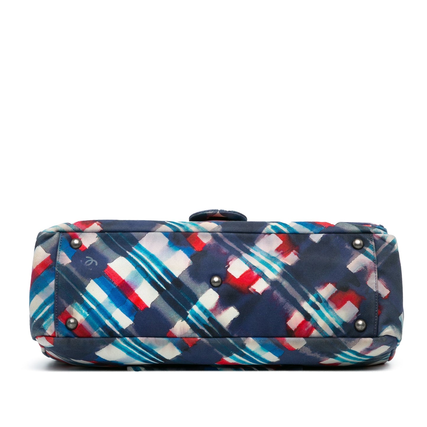Blue Chanel XXL Printed Canvas Airline Single Flap Shoulder Bag