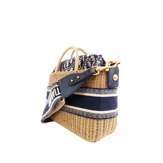 DIOR Oblique Wicker Basket Bag