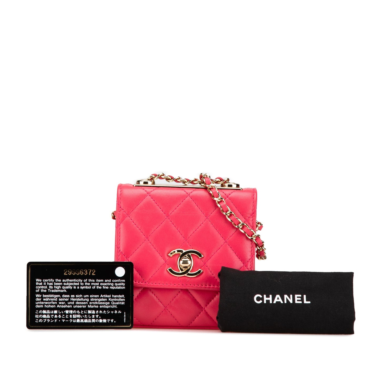 Pink Chanel Mini Lambskin Trendy CC Clutch With Chain Crossbody Bag