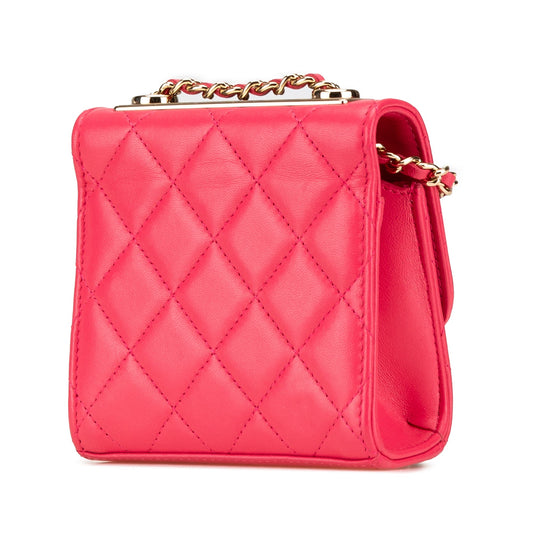 Pink Chanel Mini Lambskin Trendy CC Clutch With Chain Crossbody Bag
