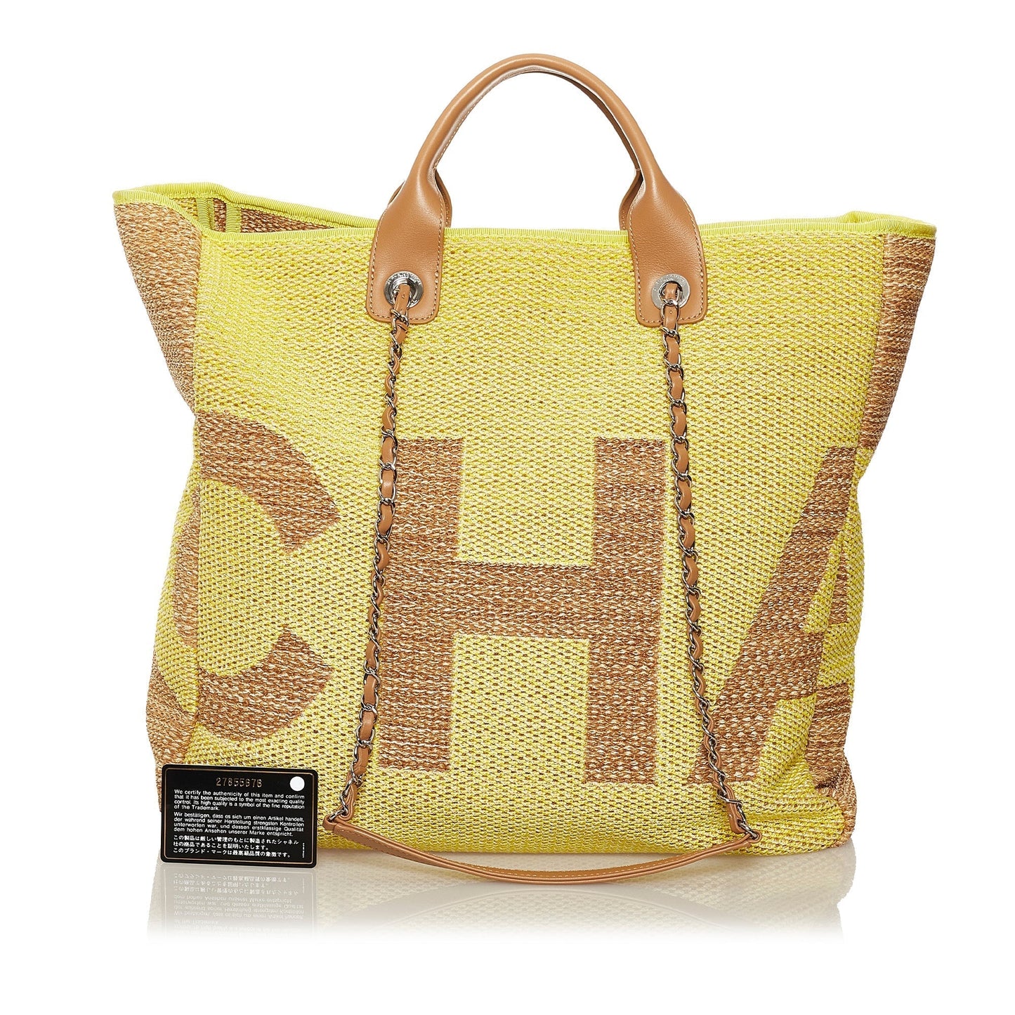 Chanel 2019 Large Deauville Logo Chain Tote Satchel