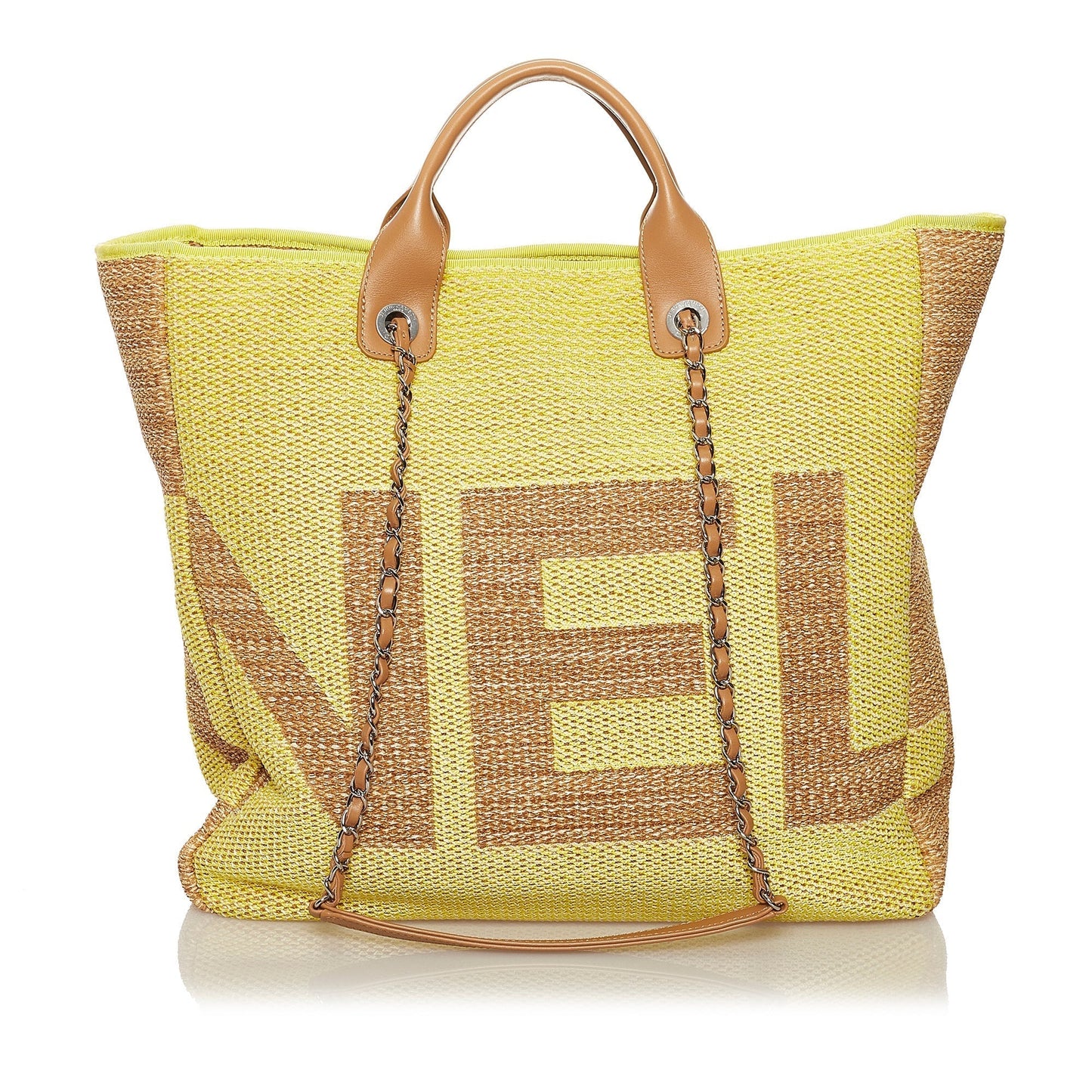 Chanel 2019 Large Deauville Logo Chain Tote Satchel