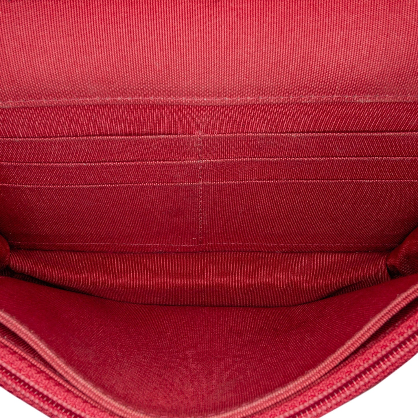 Red Chanel CC Tweed Wallet On Chain Crossbody Bag