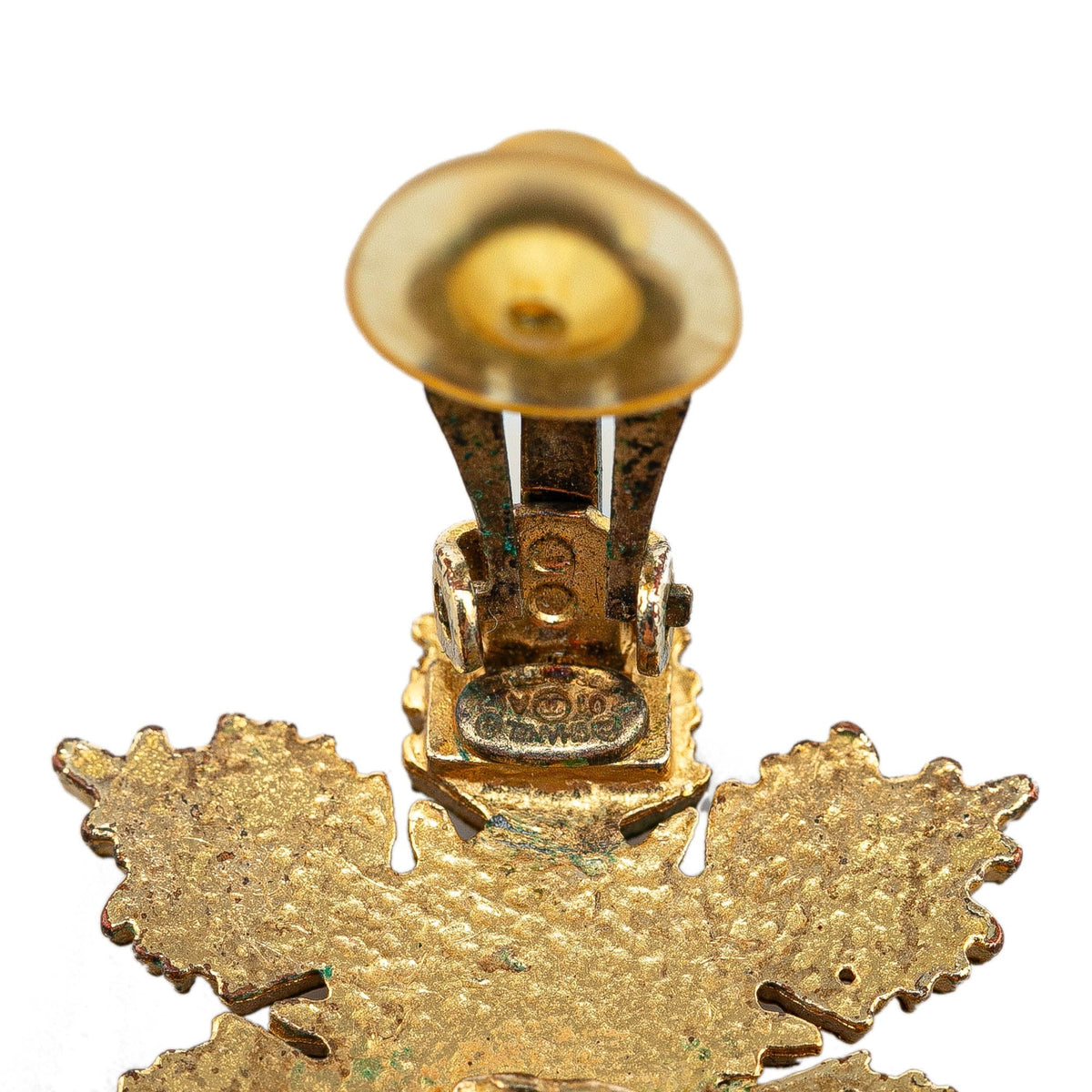 Gold Chanel Gold Plated CC Snowflake Clip On Earrings