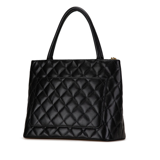 Black Chanel Caviar Medallion Tote