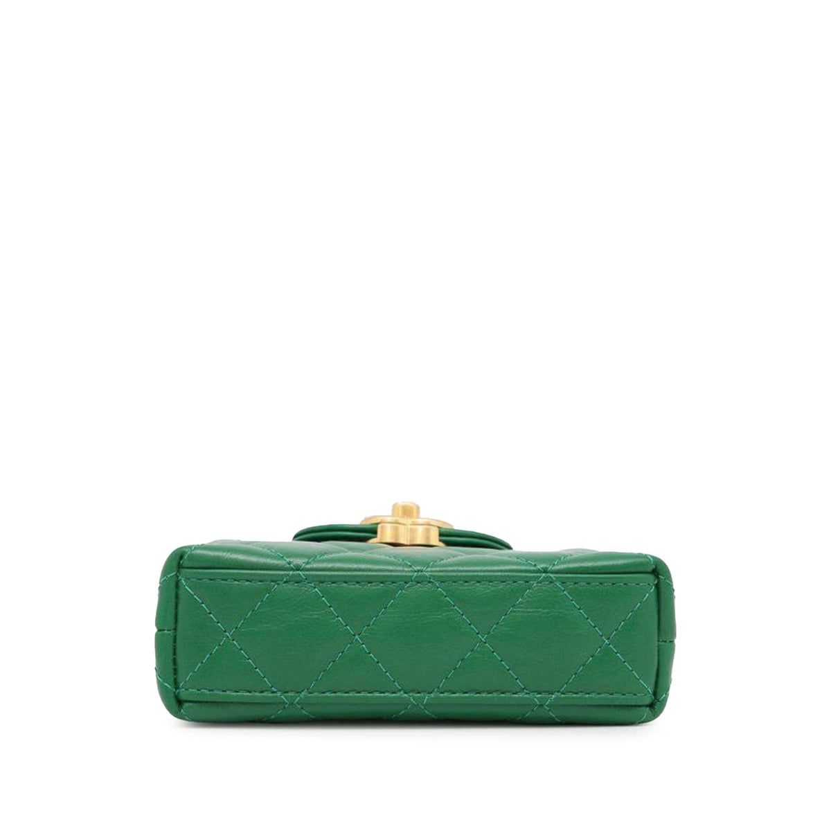 Green Chanel Nano Aged Calfskin Kelly Shopper Bag Satchel